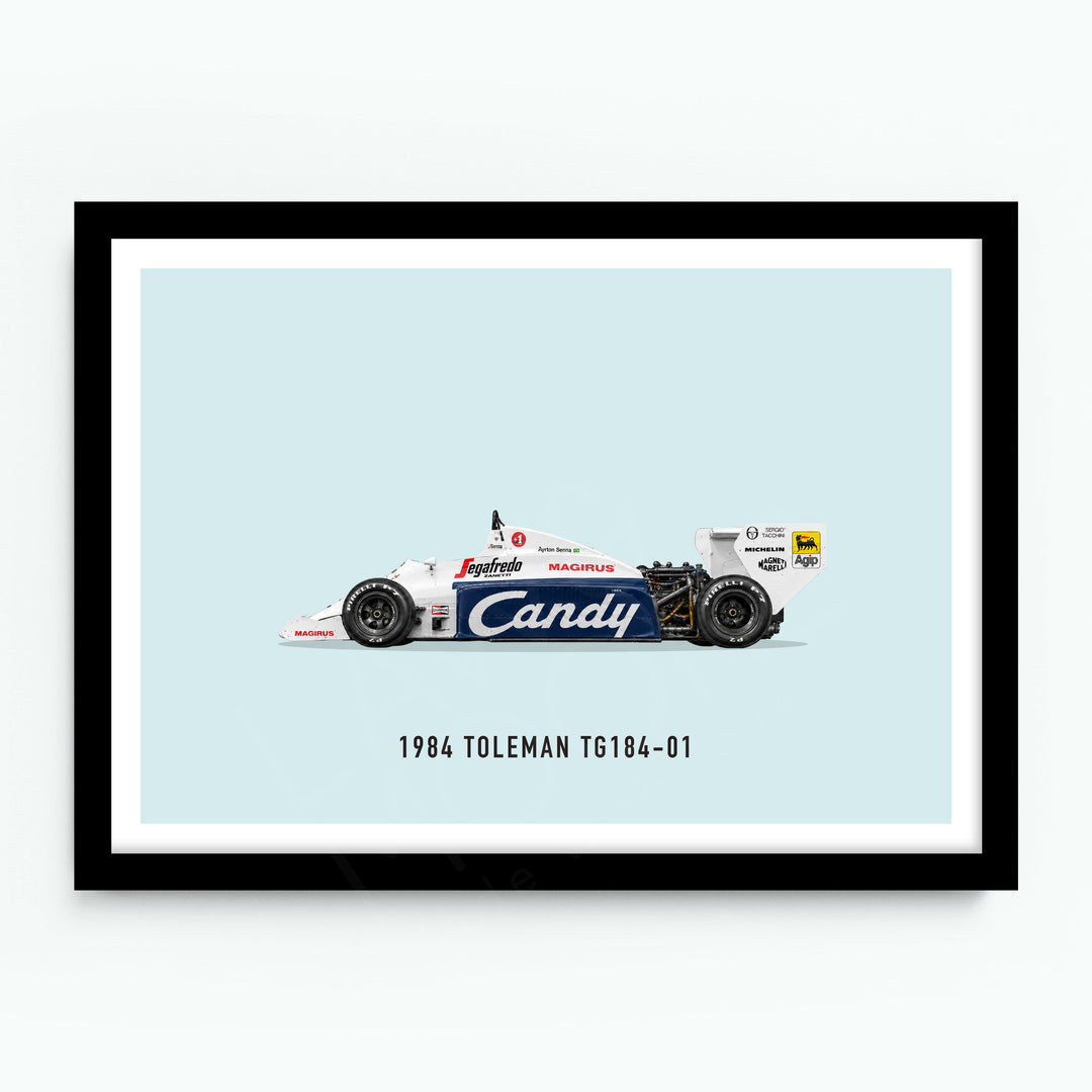 1984 Toleman-Hart TG184 Senna Car Poster