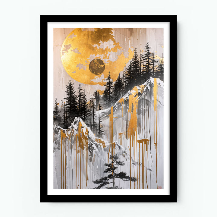 Abstract Gold Sun Poster