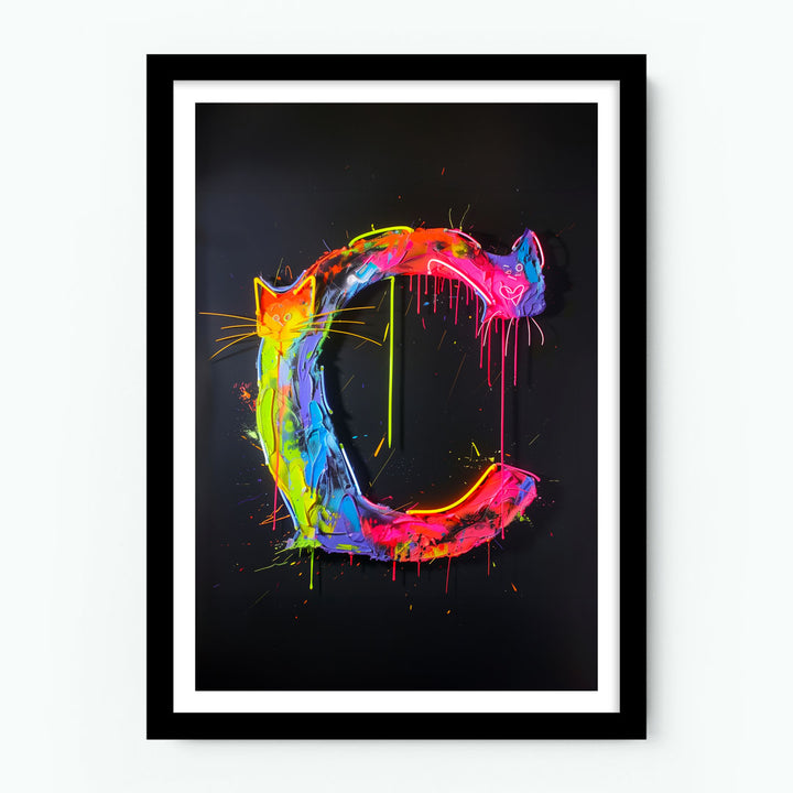 C Alphabet Neon Poster