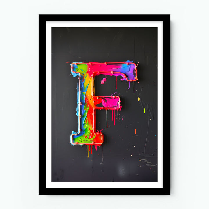 F Alphabet Neon Poster