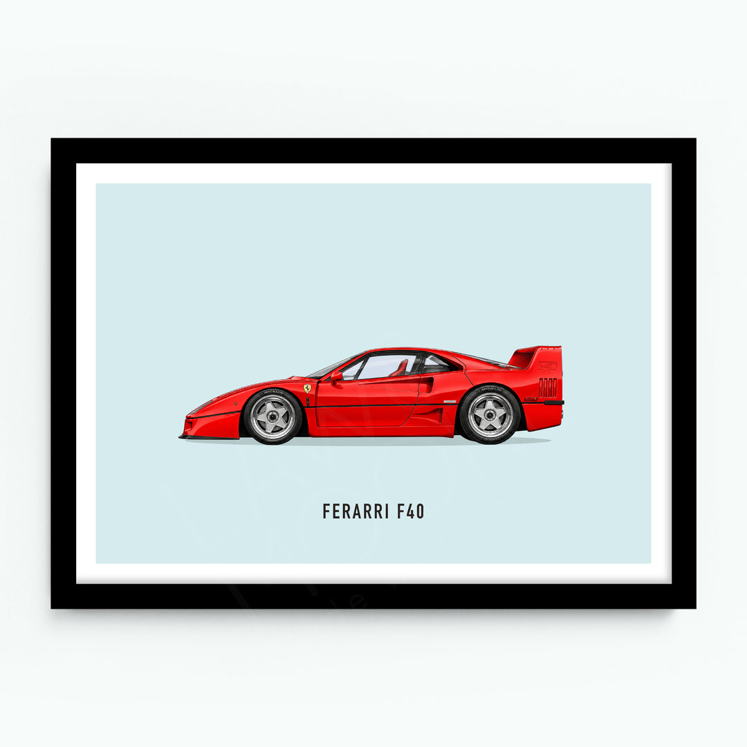Ferrari F40 Car Poster