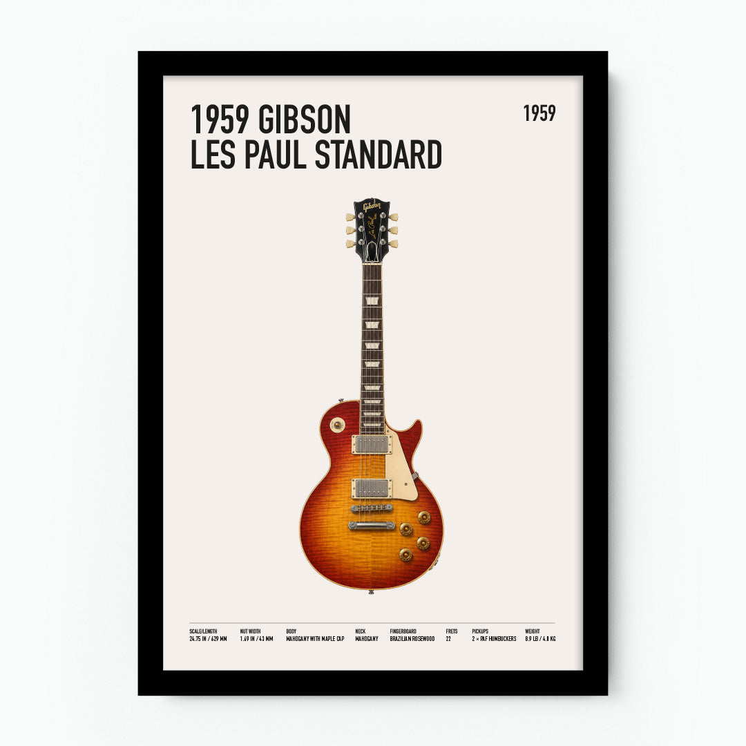 Gibson Led Paul Standard 1959 Guitar Poster