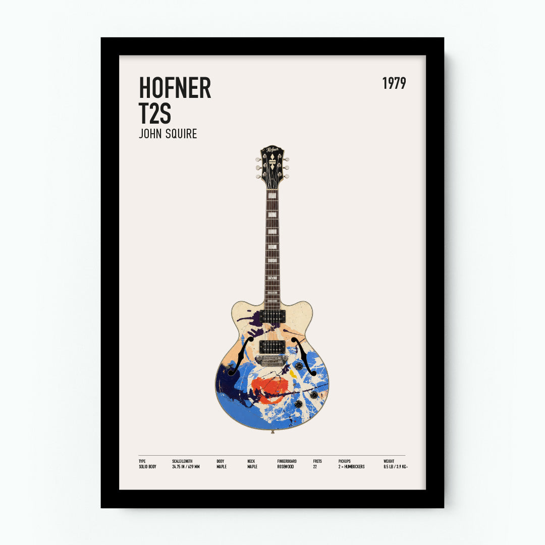 John Squire 1979 Hofner T2S Guitar Poster
