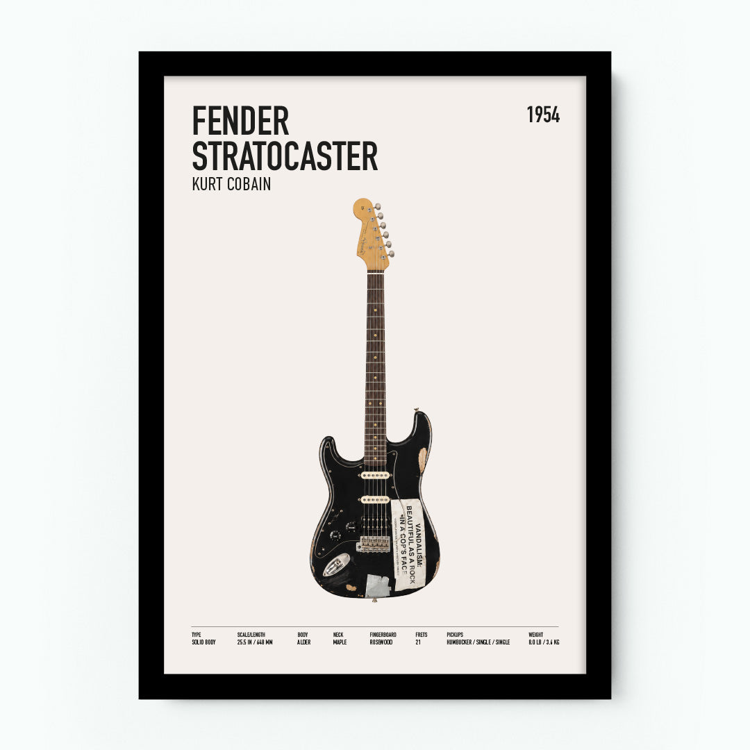 Kurt Cobain Fender Stratocaster Guitar Poster