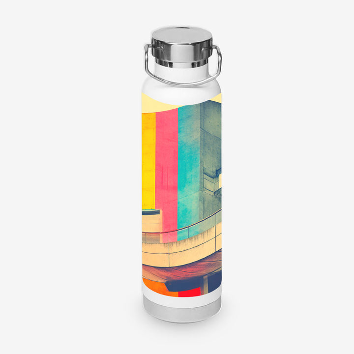Brutalist Building Red and Yellow Anthotype 650ml Copper Insulated Water Bottle