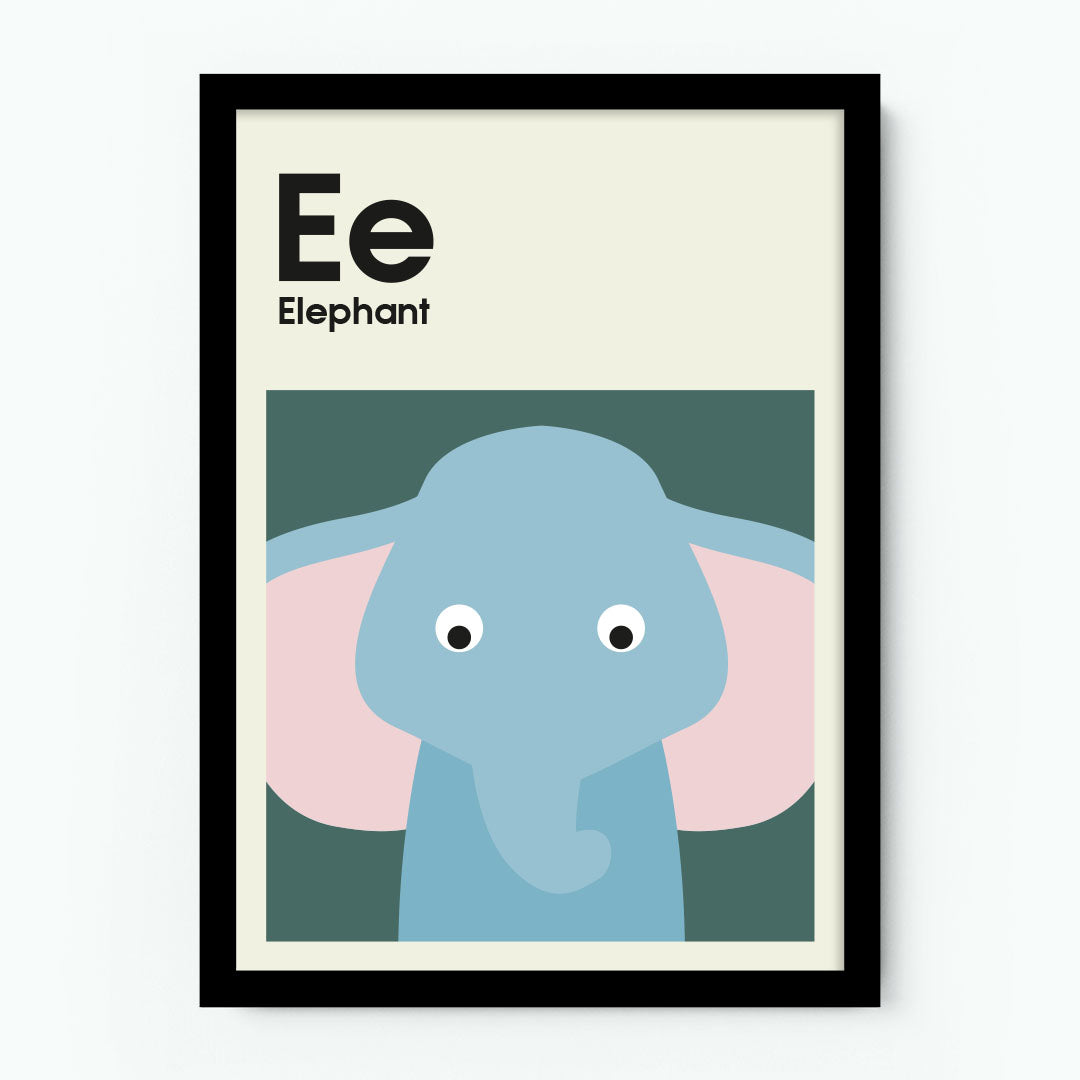 Ee Elephant Alphabet Poster