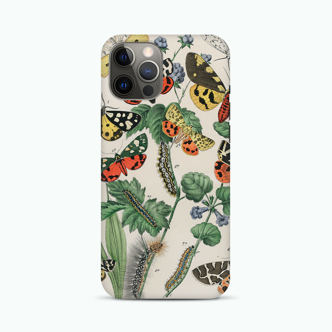 Kaleidoscope of fluttering butterflies and caterpillars 1882 Phone Case