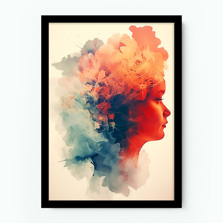 Smokey Portrait of Lady Red Anthotype Poster