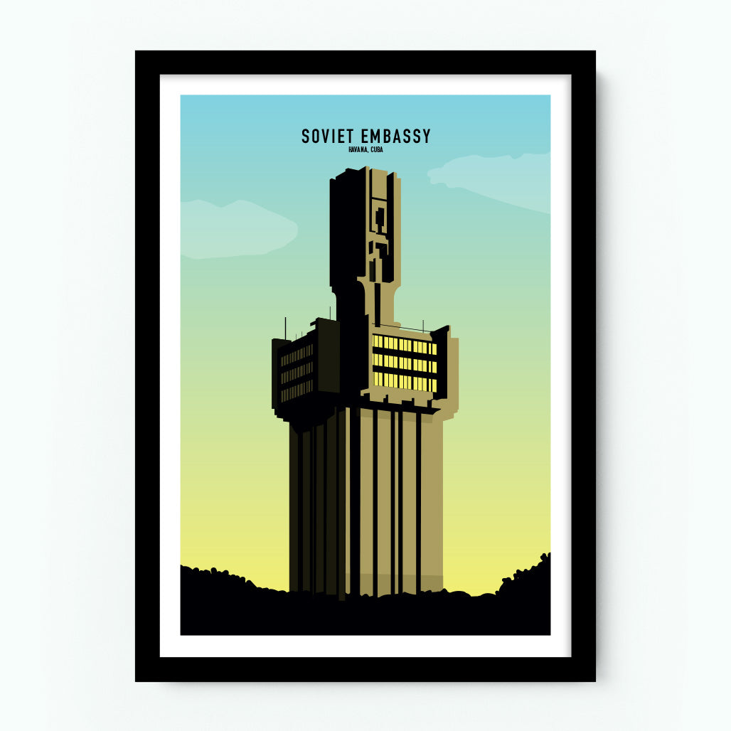 Soviet Embassy Havana Cuba Poster