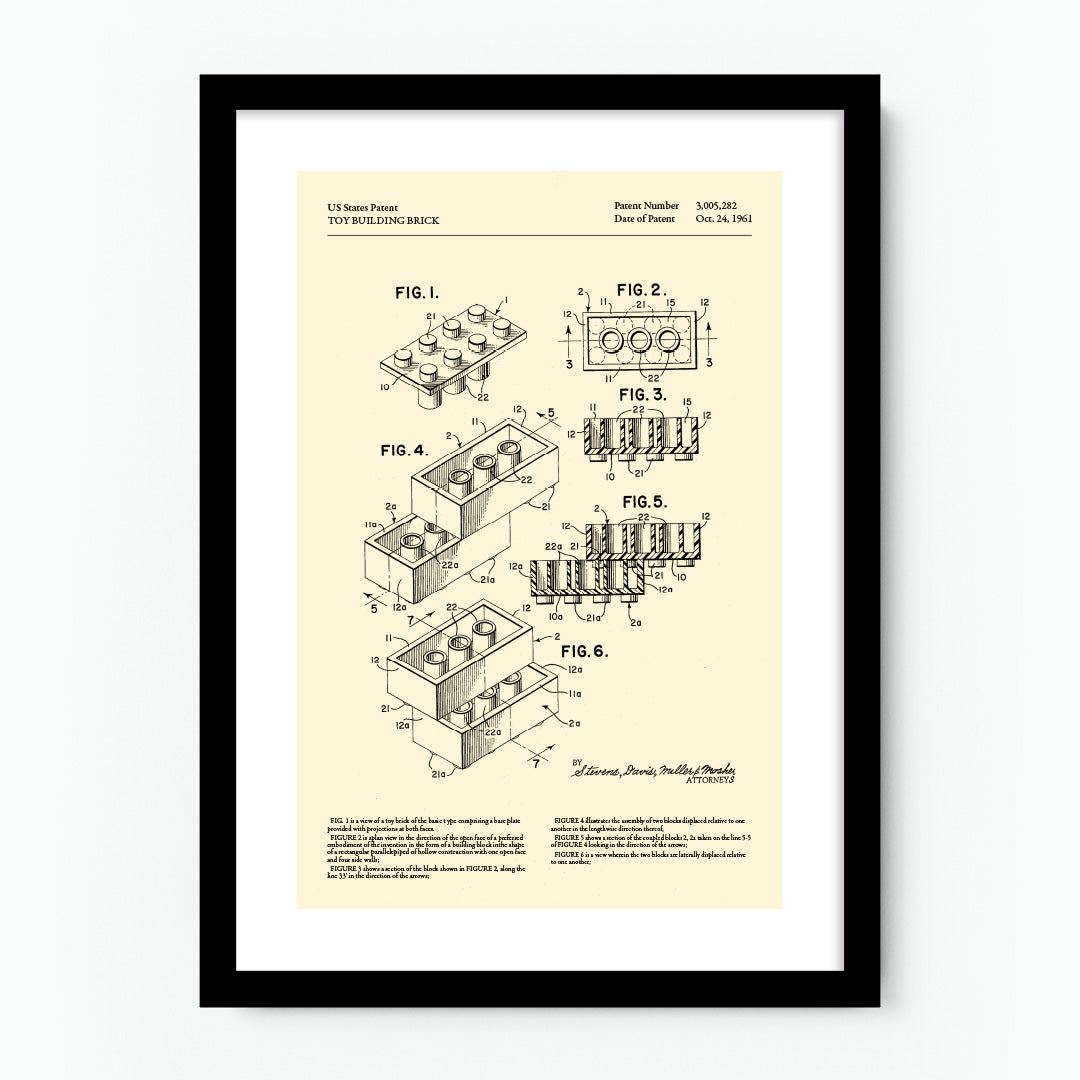 Toy Building Brick Patent Poster