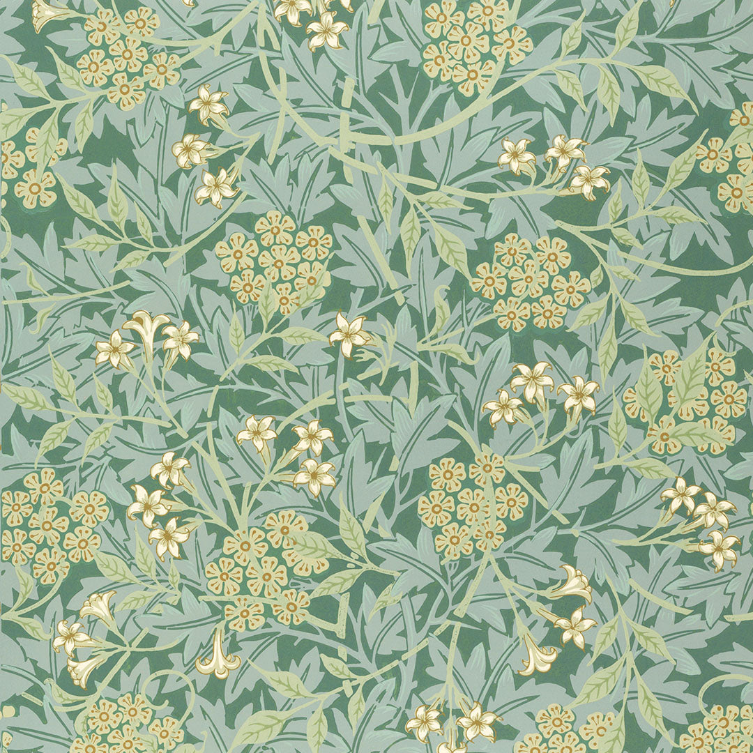 William Morris Green Jasmine 650ml Copper Insulated Water Bottle