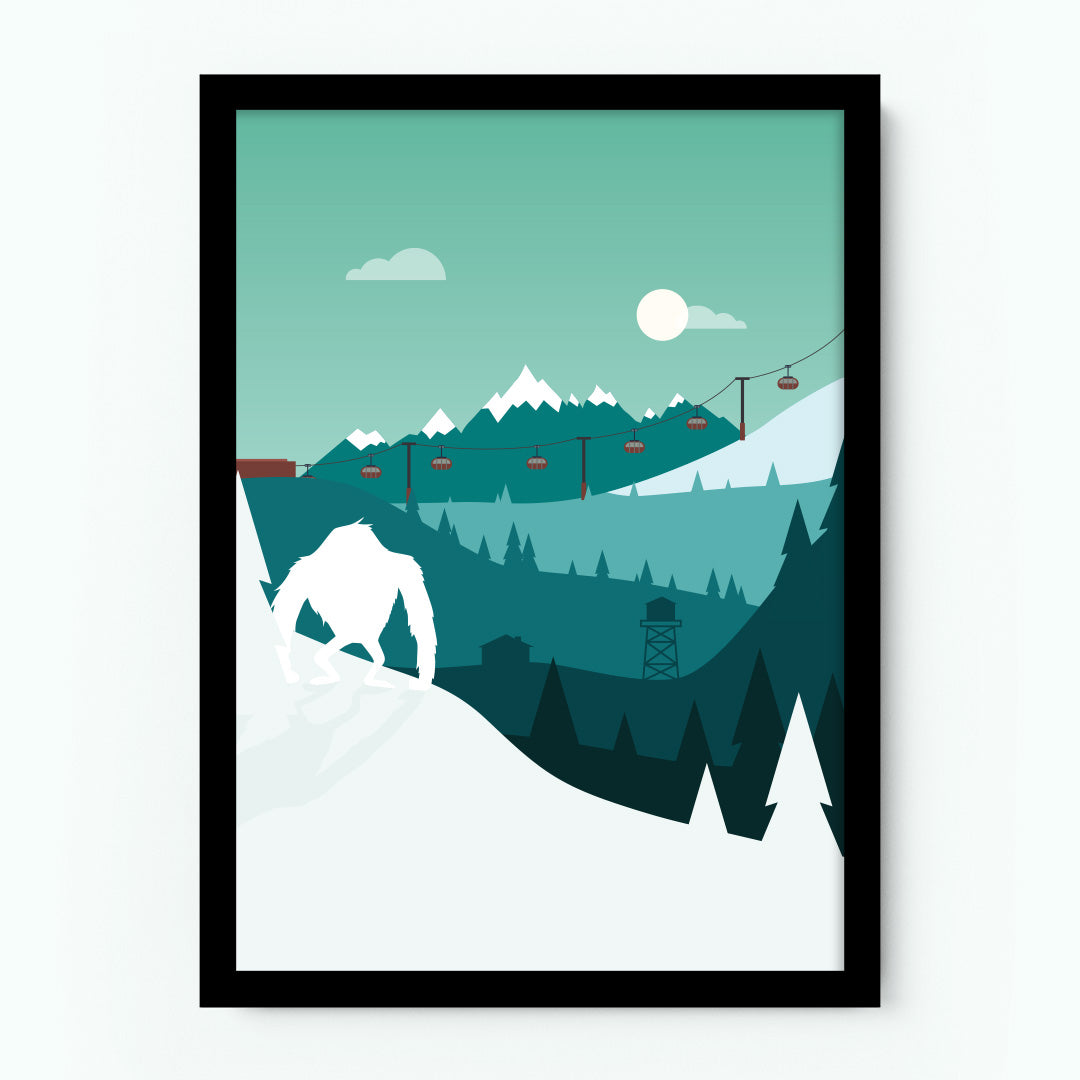 Yeti Mythical Landscape Poster (Image Only)