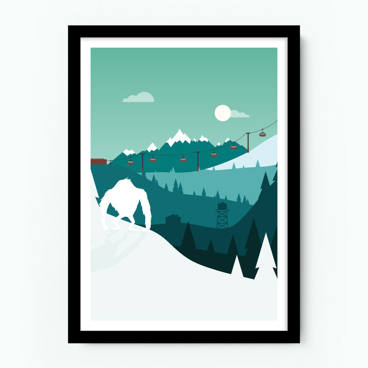 Yeti Mythical Landscape Poster (Image Only)